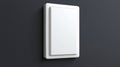 A white rectangular light switch on a dark gray wall. Royalty Free Stock Photo