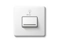 White rectangular light switch mounted on a larger square plate Royalty Free Stock Photo