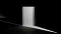 White Rectangular Object in Dark Room with Light Beam Royalty Free Stock Photo