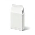 White, rectangular paper bag with side gussets and flat bottom, standing upright. The Royalty Free Stock Photo
