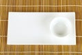 White rectangular plate and bowl Royalty Free Stock Photo