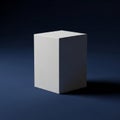 White Rectangular Prism on Dark Blue Background Royalty Free Stock Photo
