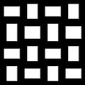 White rectangular shapes beautiful pattern on plain black background Royalty Free Stock Photo