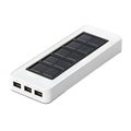 White rectangular solar power bank with ten solar panels and three USB ports solar powered Royalty Free Stock Photo