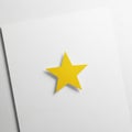 On a white rectangular surface. The star s shadow casts a subtle three Royalty Free Stock Photo