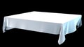 White rectangular tablecloth mockup isolated on black. 3D illustration Royalty Free Stock Photo