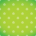 white recycle symbol pattern green background