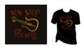 Non stop Rocking and roll vector t-shirt typography white red black color vintage music t shirt design