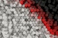 White red and black Hexagon pattern 3d rendering