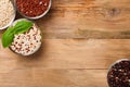 White, red, black and mixed raw quinoa grain Royalty Free Stock Photo