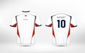 White, red and blue pattern sport football kits, jersey, t-shirt design template.