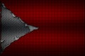 White and red carbon fiber tear on the black metallic mesh. Royalty Free Stock Photo