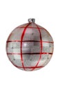 White and red christmas ball tree isolated Royalty Free Stock Photo