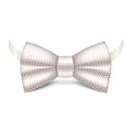White red dot bowtie icon, realistic style