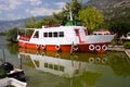 White and red ferryboat