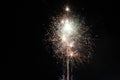 White red flashes rosette fireworks fireworks on a dark background holiday atmosphere celebrating independence day victory Royalty Free Stock Photo