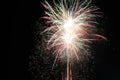 White red flashes rosette fireworks fireworks on a dark background holiday atmosphere celebrating independence day victory Royalty Free Stock Photo