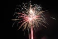 White red flashes rosette fireworks fireworks on a dark background holiday atmosphere celebrating independence day victory Royalty Free Stock Photo