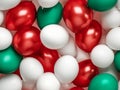 White, Red, Green Balloon Seamless Pattern, Italian Colors Tile, Balloons Endless Texture Background Royalty Free Stock Photo