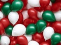 White, Red, Green Balloon Seamless Pattern, Italian Colors Tile, Balloons Endless Texture Background Royalty Free Stock Photo