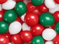 White, Red, Green Balloon Seamless Pattern, Italian Colors Tile, Balloons Endless Texture Background Royalty Free Stock Photo