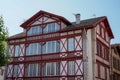 White red house in Bayonne town in the basque region of the south of France north of spain bask country Royalty Free Stock Photo