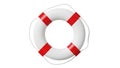 White and red life preserver ring isolated on white background Royalty Free Stock Photo