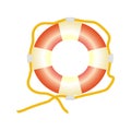 White and red lifebuoy. Vector illustration.