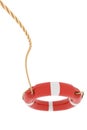 White and Red Lifebuoy on White Background Royalty Free Stock Photo