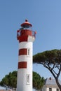 White and red lighthouse of La Rochelle France Royalty Free Stock Photo