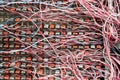 White and red line signal of telephone exchange board , PABX Royalty Free Stock Photo