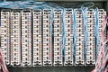 White and red line signal of telephone exchange board , PABX Royalty Free Stock Photo