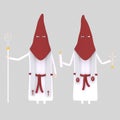 White Red Papon procession. 3D Royalty Free Stock Photo