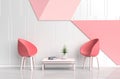 White-red pink room of love. Rooms of Love on Valentine`s Day. Royalty Free Stock Photo