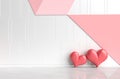 White-red pink room of love. Rooms of Love on Valentine`s Day. Royalty Free Stock Photo