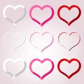 White red and pink valentine hearths border decoration element eps10