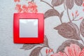 White and red rocker light switch Royalty Free Stock Photo