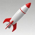 White and red rocket ship isolated on white background isolated ai generated Royalty Free Stock Photo