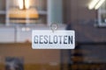 Closed sign in Dutch Royalty Free Stock Photo