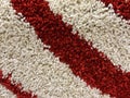 White and red stripe carpet texture and background Royalty Free Stock Photo