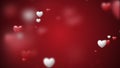 White and red three-dimensional heart. A whirlwind of hearts until Valentine\'s Day. Royalty Free Stock Photo