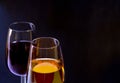 White and red wine glass Royalty Free Stock Photo