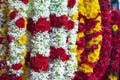 White Red Yellow Garland in the Thailand Market for Sale Royalty Free Stock Photo