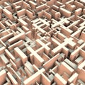 White redish 3d Perspective with geometic shapes