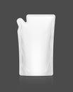 White refill pouch isolated on gray background Royalty Free Stock Photo