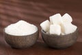 White refined sugar powder and cubes Royalty Free Stock Photo