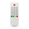 White remote control with colorful function buttons and numeric keypad Royalty Free Stock Photo
