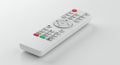 White remote control device with multiple buttons against a clean white background used for technology and electron Royalty Free Stock Photo