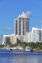 White residential buildings in Miami Beach, Florida Royalty Free Stock Photo