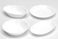 White restaurant bowls and Plates collection on isolated white background Royalty Free Stock Photo